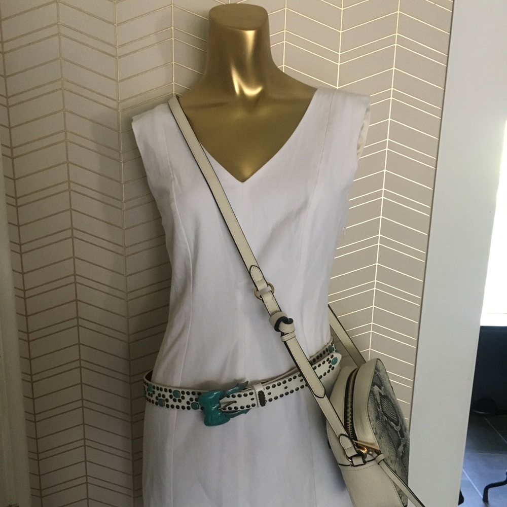 Theory white cotton dress